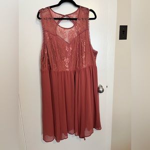 Torrid Size 4 Mauve mini cocktail dress with lace detail - worn once